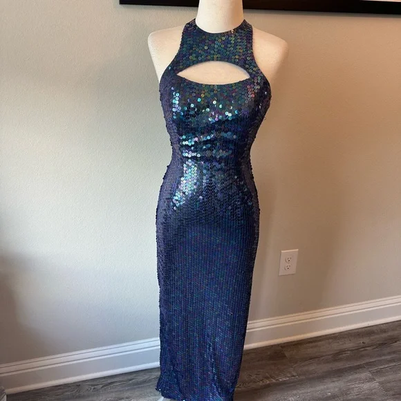 Adrianna Papell Evening Beautiful Vintage Sequin Dress - Picture 4 of 16